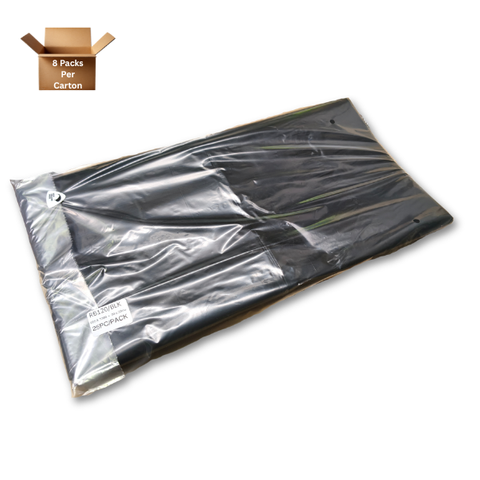 RUBBISH BAGS BLACK FLAT 25/PACK (33mu) 120LTR 200/CTN