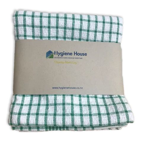 Tea Towels XL Commercial Green Packet x5