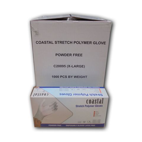 Gloves Stretch Polymer Powder Free XL Carton