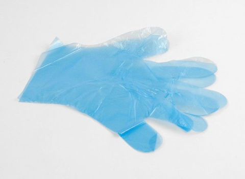 Gloves Plastic Medium Blue Disposable carton 1000 gloves.