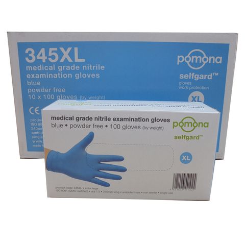 Gloves Nitrile Powder Free X-Large Selfgard Medical Carton ( 345 XL )