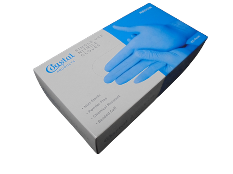 Nitrile Blue Powder Free Medium Box of 100 Gloves