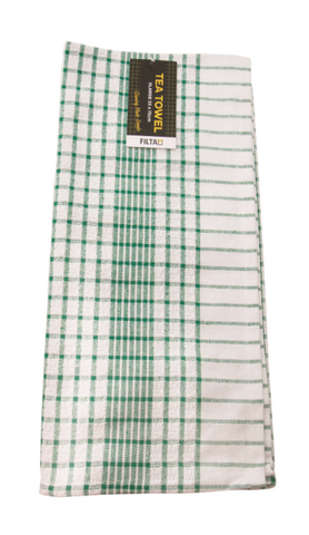 Tea Towels XL Commercial Green Packet x10