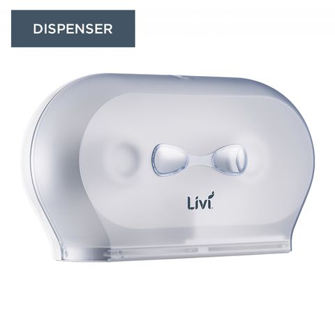 LIVI DOUBLE MINI JUMBO TOILET ROLL DISPENSER