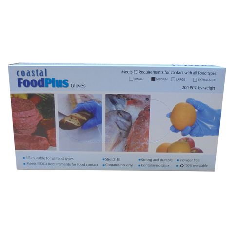 Gloves Disposable Powder Free Medium Food Plus Box