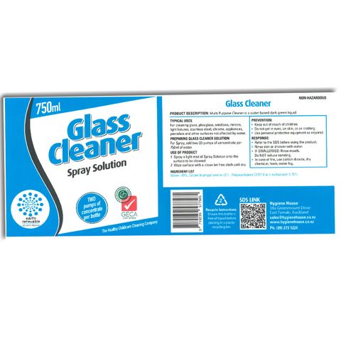 Earth Renewable Glass Cleaner - Label