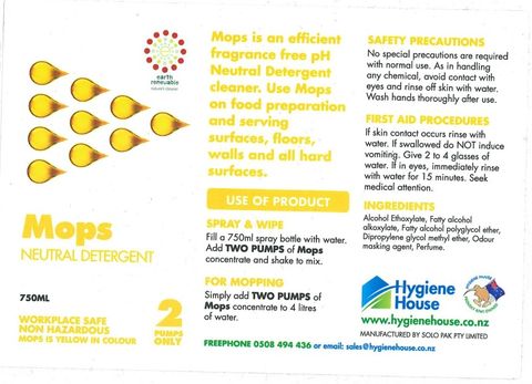 Earth Renewable Neutral Cleaner - Mops - Label
