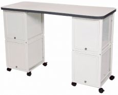 BLISS MANICURE TABLE  White/2 Cabinets