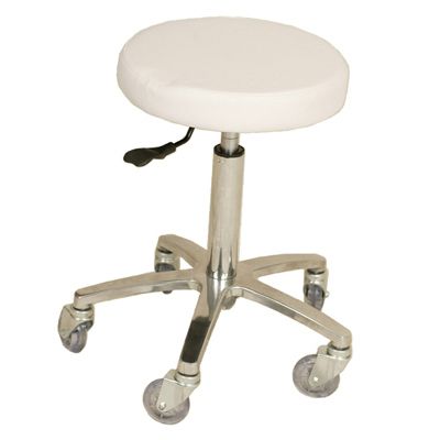 STOOL - GAS LIFT / WHITE / CHROME