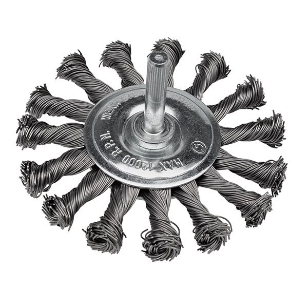 STEEL TWIST KNOT WIRE WHEEL BRUSH - 1/4
