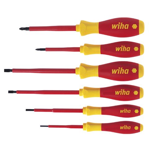 6 PIECE SCREWDRIVER SET, SLOTTED & POZIDRIVE, SOFTFINISH, VDE 1000V INSULATED