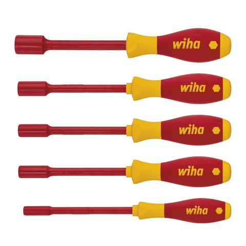 5 PIECE SCREWDRIVER SET, HEXAGONAL NUT DRIVER, SOFTFINISH, VDE 1000V INSULATED