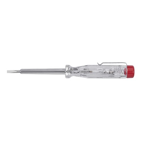 VOLTAGE TESTER 220-250 VOLTS, SLOTTED, TRANSPARENT, WITH PUSH-ON CLIP