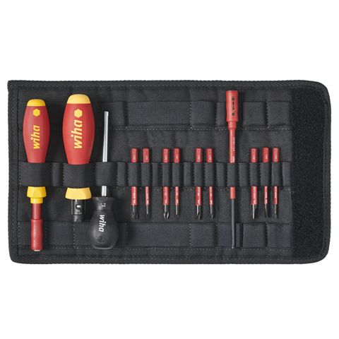 14 PIECE TORQUE SCREWDRIVER SET, 0.8 TO 5.0NM TORQUE RANGE, INC. FOLDING BAG, VDE 1000V INSULATED