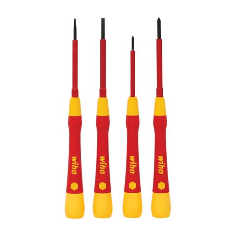 4 PIECE FINE SCREWDRIVER SET, PICOFINISH, SLOTTED & PHILLIPS, VDE 1000V INSULATED