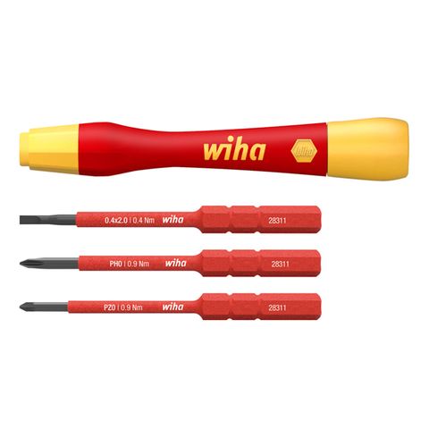 4 PIECE FINE SCREWDRIVER SET, PICOFINISH SLIMVARIO WITH SLIMBITS, VDE 1000V INSULATED
