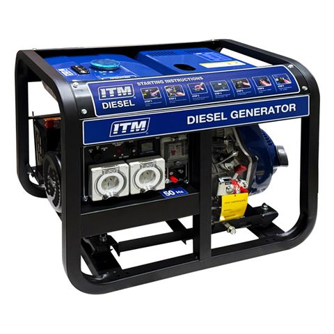ITM DIESEL GENERATOR OPEN FRAME 6500W PEAK ELECTRIC START