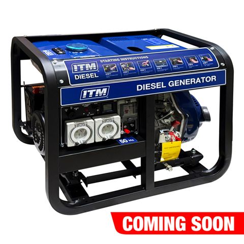 ITM DIESEL GENERATOR OPEN FRAME 6500W PEAK ELECTRIC START