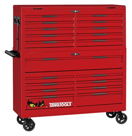 TENG 1133PCE PRO35 53" 19 DRAWER MONSTER STACK FOAM ROLL CABINET TOOL KIT, METRIC RED