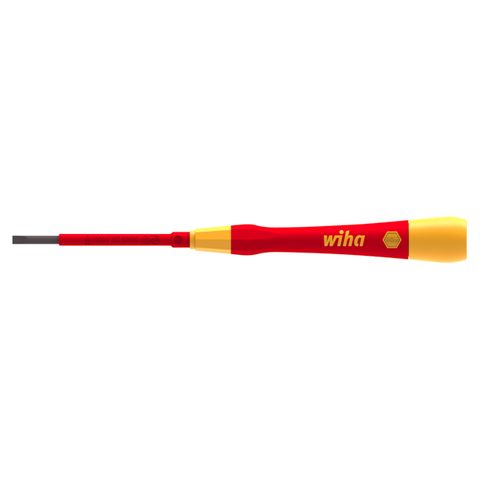 WIHA PICOFINISH FINE SCREWDRIVER, SLOTTED 3.0MM X 65MM , VDE 1000V INSULATED
