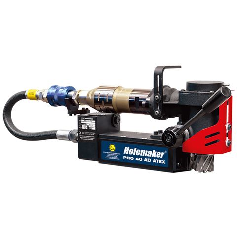 HOLEMAKER AIR 40, FULLY ATEX 11 CERTIFIED, PNEUMATIC MAGNETIC BASE ANGLE DRILL,CAP: 40MM DIA X 25MM