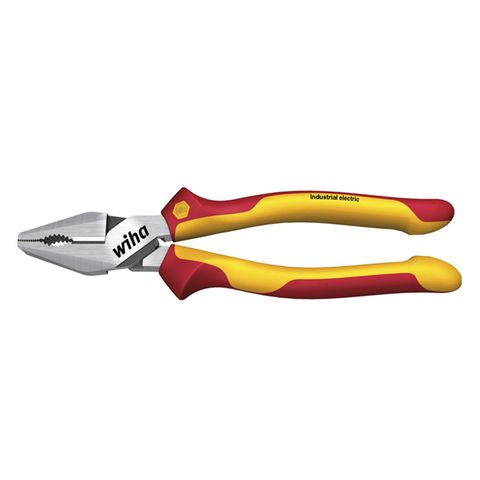 WIHA 225MM INDUSTRIAL ELECTRICIANS COMBINATION PLIERS, VDE 1000V INSULATED