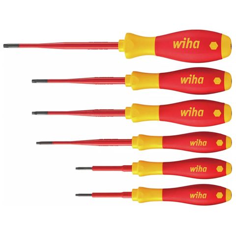 WIHA 6 PIECE SLIMFIX TORX SCREWDRIVER SET, SOFTFINISH, VDE 1000V INSULATED
