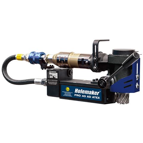 HOLEMAKER AIR 40, FULLY ATEX CERTIFIED, PNEUMATIC MAGNETIC BASE ANGLE DRILL,CAP: 40MM DIA X 25MM