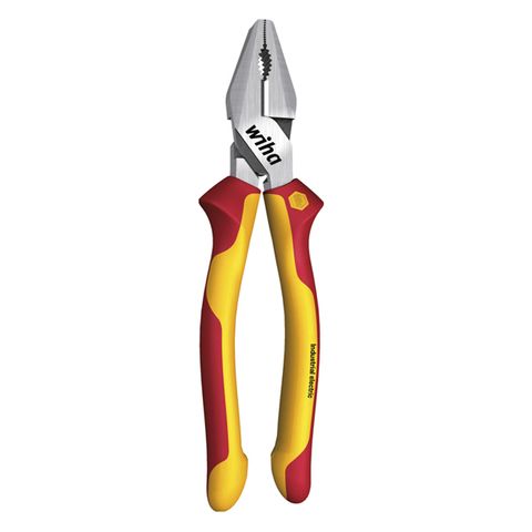 WIHA 225MM INDUSTRIAL ELECTRICIANS COMBINATION PLIERS, VDE 1000V INSULATED