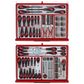 TENG 1295PCE PRO35 53" 19 DRAWER MONSTER STACK CABINET TOOL KIT, METRIC & IMPERIAL, PS TRAYS, RED