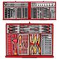 TENG 1295PCE PRO35 53" 19 DRAWER MONSTER STACK CABINET TOOL KIT, METRIC & IMPERIAL, PS TRAYS, RED