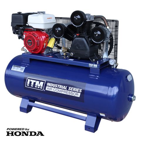 ITM AIR COMPRESSOR, BELT DRIVE PETROL, 13HP GX390 HONDA 270LTR FAD 840 L/MIN