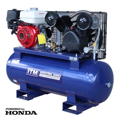 ITM AIR COMPRESSOR, BELT DRIVE PETROL, 9.0HP GX270 HONDA 150LTR FAD 635 L/MIN