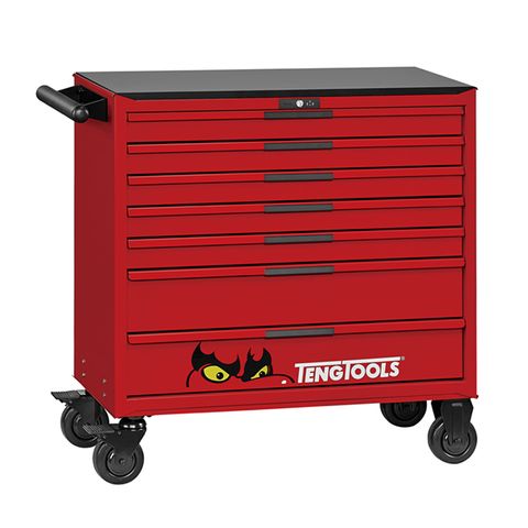 TENG 663PCE PRO35 37" 7 DRAWER ROLL CABINET AUTOMOTIVE TOOL KIT, METRIC RED
