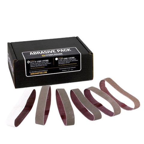 WORKSHARP REPLACEMENT BELT PACK, 5PCE STIFF RE-PROFILING BELT ASSORTMENT, T/S WSSAKO81115 KEN ONION BLADE GRINDER ATT