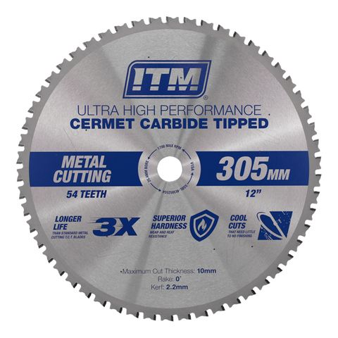 ITM 305MM METAL CUTTING BLADE, CERMET CARBIDE TIPPED, 54 TEETH
