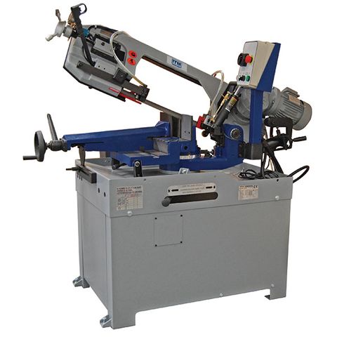ITM BANDSAW, 240MM CAP, SWIVEL HEAD, DUAL MITRE, 2 SPEED 415V 3PH,  HYD DOWN FEED