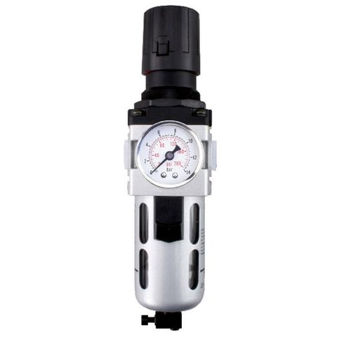 FRC136134-S/GB GROZ AIR FILTER REGULATOR C/W GAUGE & BRACKET,  MINIATURE, 1/4" PORT