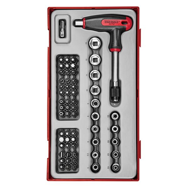 TENG 62PCE T-HANDLE SOCKET & BITS SET - TC-TRAY - ITM Industrial Products