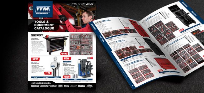 <h2>ITM Tools & Equipment Catalogue April – July 2024</h2><p>Featuring new releases including TengTools, Holemaker Cordless Mag Base Drill, Lifting, Rigging & Load Restraint range and more!</p><button>View The Catalogue</button>