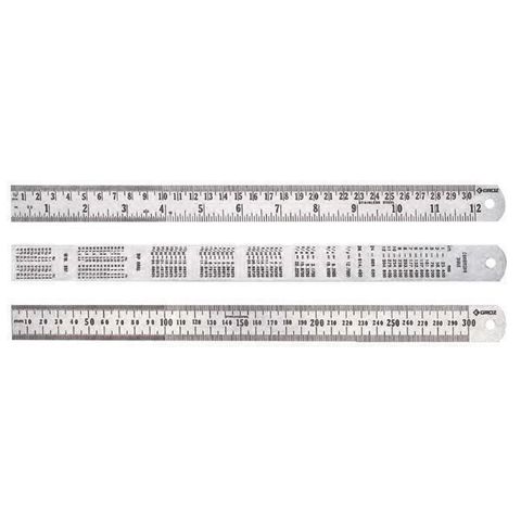 SR/12 GROZ STEEL RULE, IMPERIAL & METRIC, 300MM / 12"