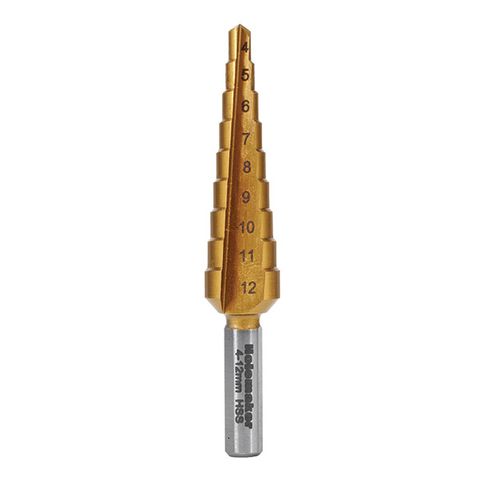 Titanium Nitride Coated Steel Step Drill Bit Set