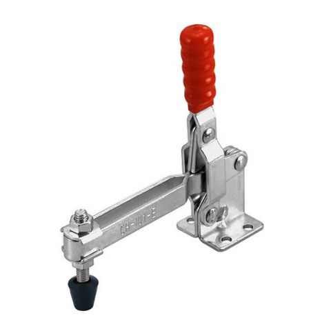 TOGGLE CLAMP, VERTICAL, FLANGED BASE, STRAIGHT HANDLE, 180KG CAP, 204MM REACH