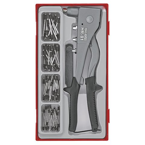 TENG 81PCE H/DUTY RIVET GUN SET W/RIVETS - TC-TRAY