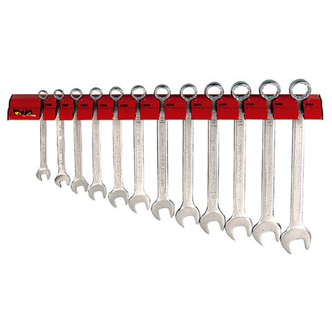 TENG 12PCE COMBINATION SPANNER SET, METRIC 8-19MM WALL RACK