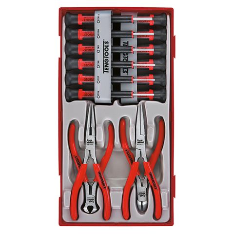 TENG 16PCE MINI PLIER & SCREWDRIVER SET - TC-TRAY