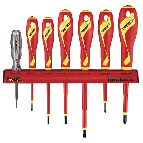 TENG SCREWDRIVER SET 7PCS VDE 1000V WALL RACK