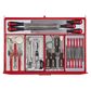 TENG 1200PCE 53" 19 DRAWER STACK TOOL KIT, METRIC & IMPERIAL, PS TRAYS, RED