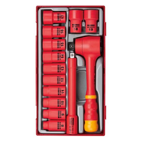 TENG 14PCE 1000V VDE 3/8" DR. INSULATED SOCKET SET - TC-TRAY