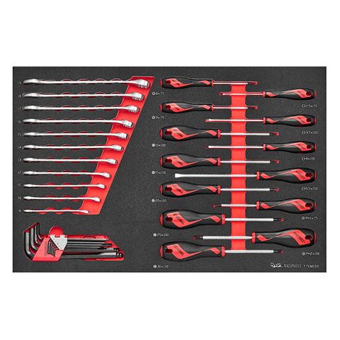 TENG 33PCE SCREWDRIVER-SPANNER & HEX KEY SET (EVA)